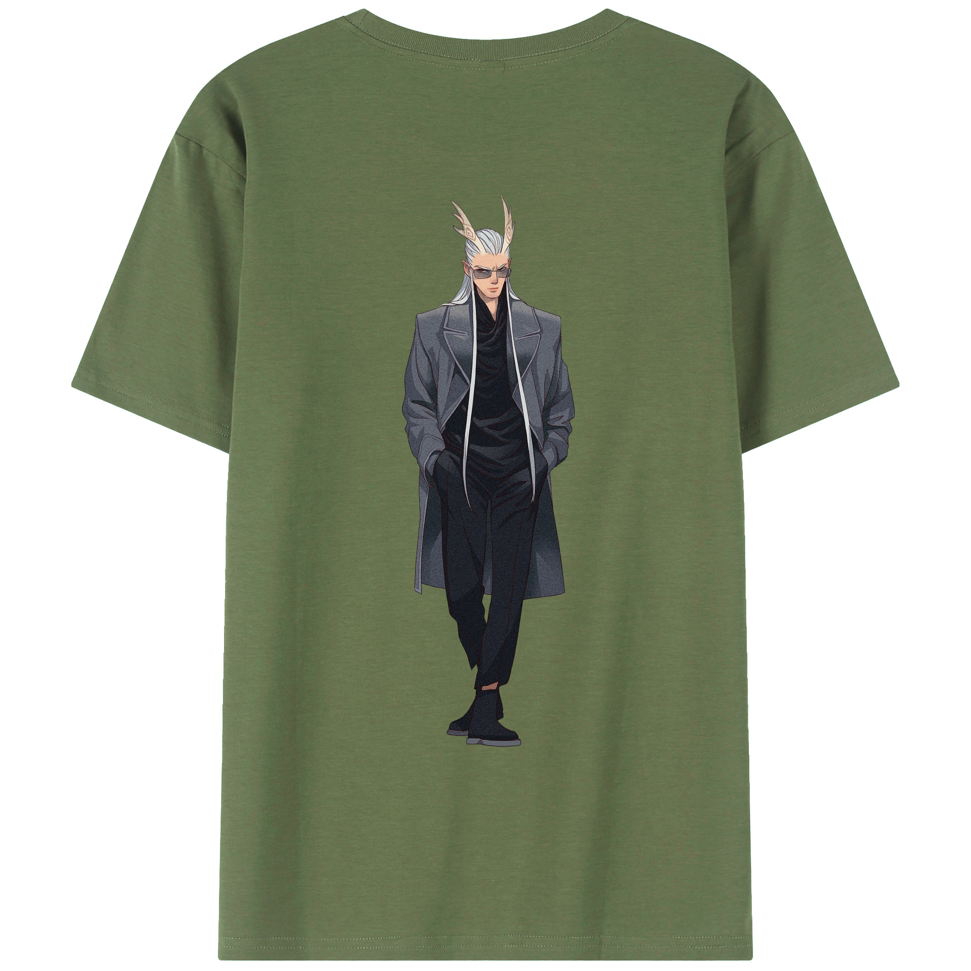 （画像用） Ne Zha 2 ナタ 魔童の大暴れ 綿100％ メンズ半袖Tシャツ（バックプリント） 通気性
